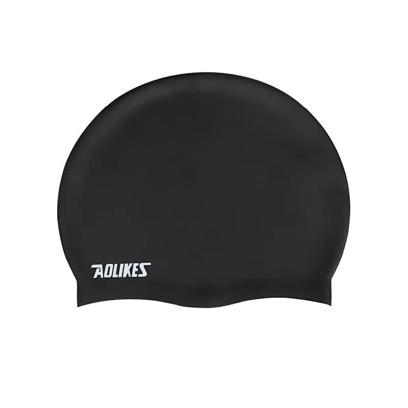 Silicone Swimming Cap, Waterproof Unisex Swim Hat - Black