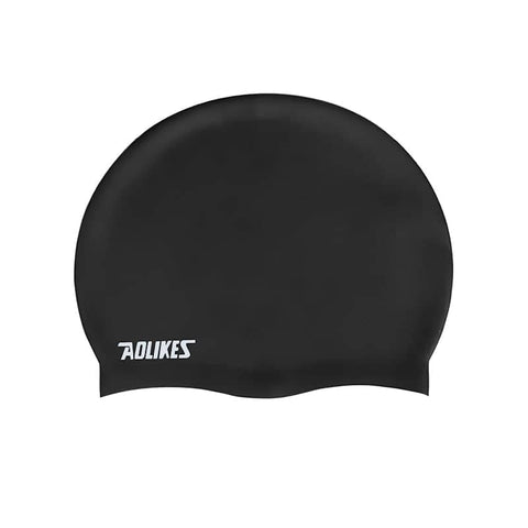 Silicone Swimming Cap, Waterproof Unisex Swim Hat - Black