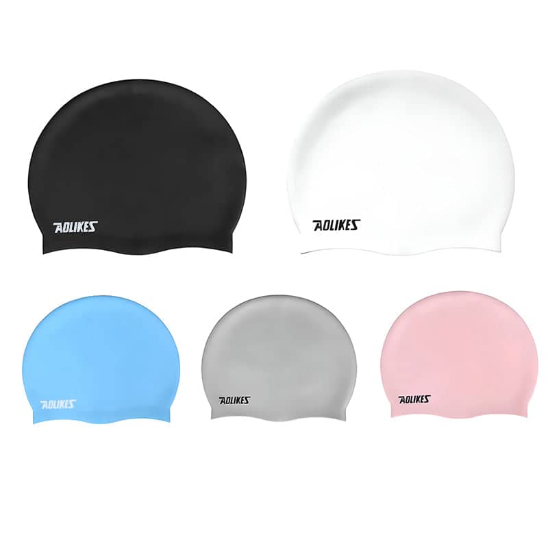 Silicone Swimming Cap, Waterproof Unisex Swim Hat - Grey - view 3