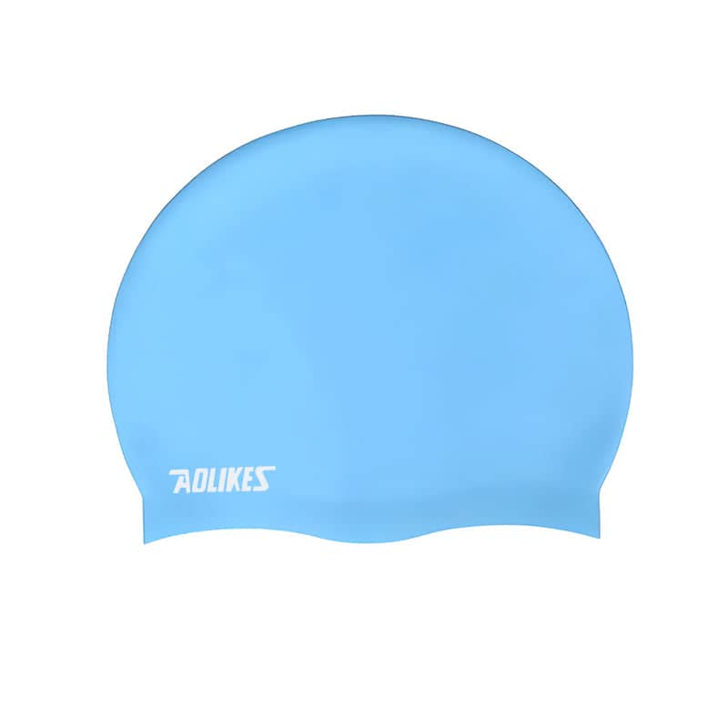 Silicone Swimming Cap, Waterproof Unisex Swim Hat - Light Blue