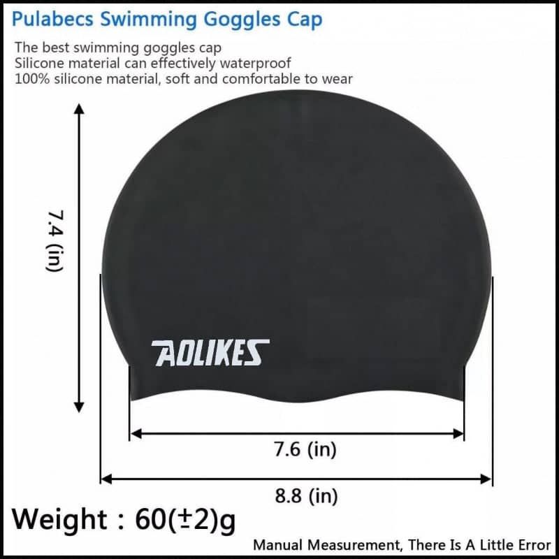 Silicone Swimming Cap, Waterproof Unisex Swim Hat - Light Blue - view 4