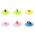 Silicone Tea Cup Lids with Moulded Figure Toppers, Pack of 6 - view 2