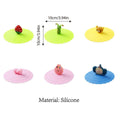 Silicone Tea Cup Lids with Moulded Figure Toppers, Pack of 6 - view 3
