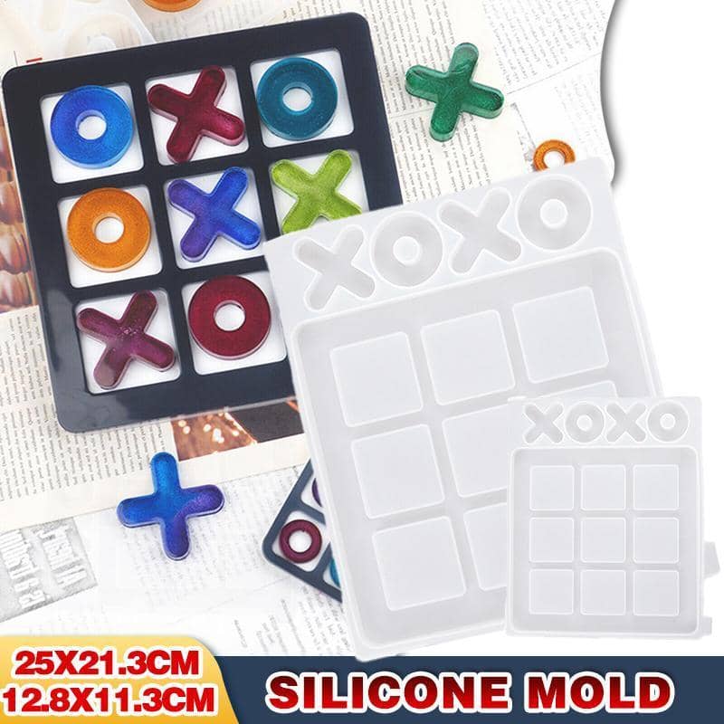Silicone Tic-Tac-Toe Game Board Resin Mould - Small, 128 x 113 mm - view 2