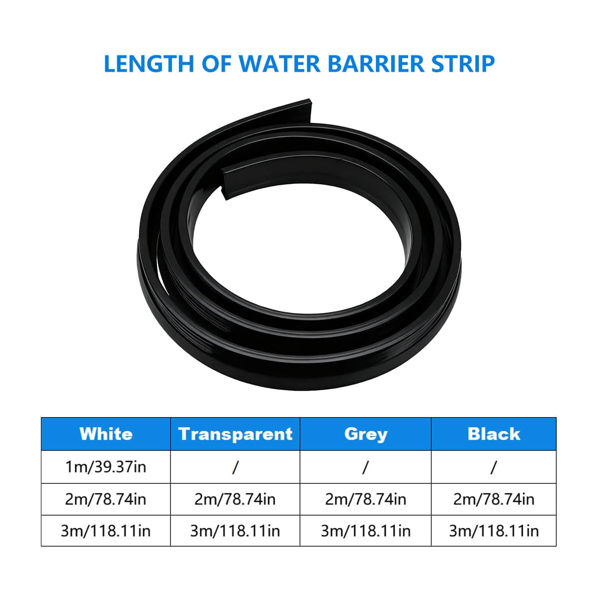 Silicone Water Barrier Strip for Bathroom - 200 cm, Grey - view 4