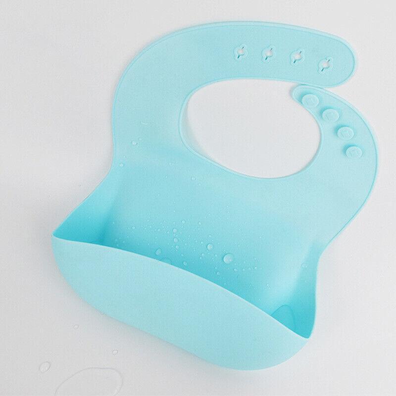 Silicone Waterproof Feeding Bib Apron with Pouch Easy to Clean - Dark Green - view 8
