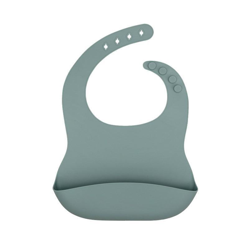 Silicone Waterproof Feeding Bib Apron with Pouch Easy to Clean - Green - view 14