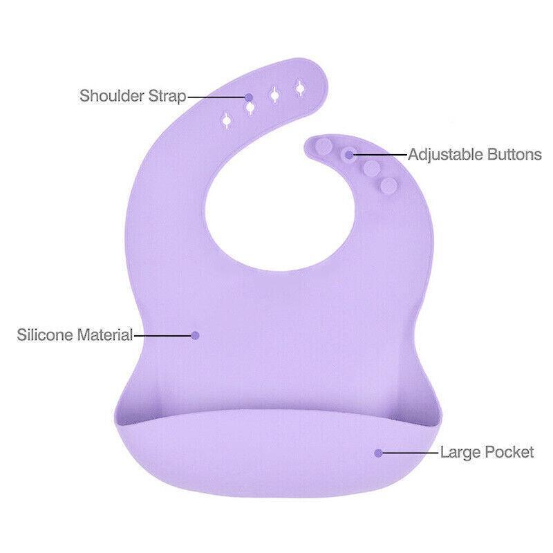 Silicone Waterproof Feeding Bib Apron with Pouch Easy to Clean - Green - view 4