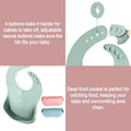 Silicone Waterproof Feeding Bib Apron with Pouch Easy to Clean - Green - view 5
