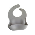 Silicone Waterproof Feeding Bib Apron with Pouch Easy to Clean - Grey