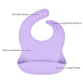 Silicone Waterproof Feeding Bib Apron with Pouch Easy to Clean - Peach - view 4