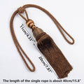 Silk-Like Tassel Curtain Tiebacks with Rope Loop, 1 Pair - Grey - view 4