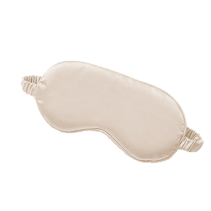 Silk Sleep Eye Mask with Elastic Strap - Beige