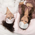 Silk Sleep Eye Mask with Elastic Strap - Beige - view 5