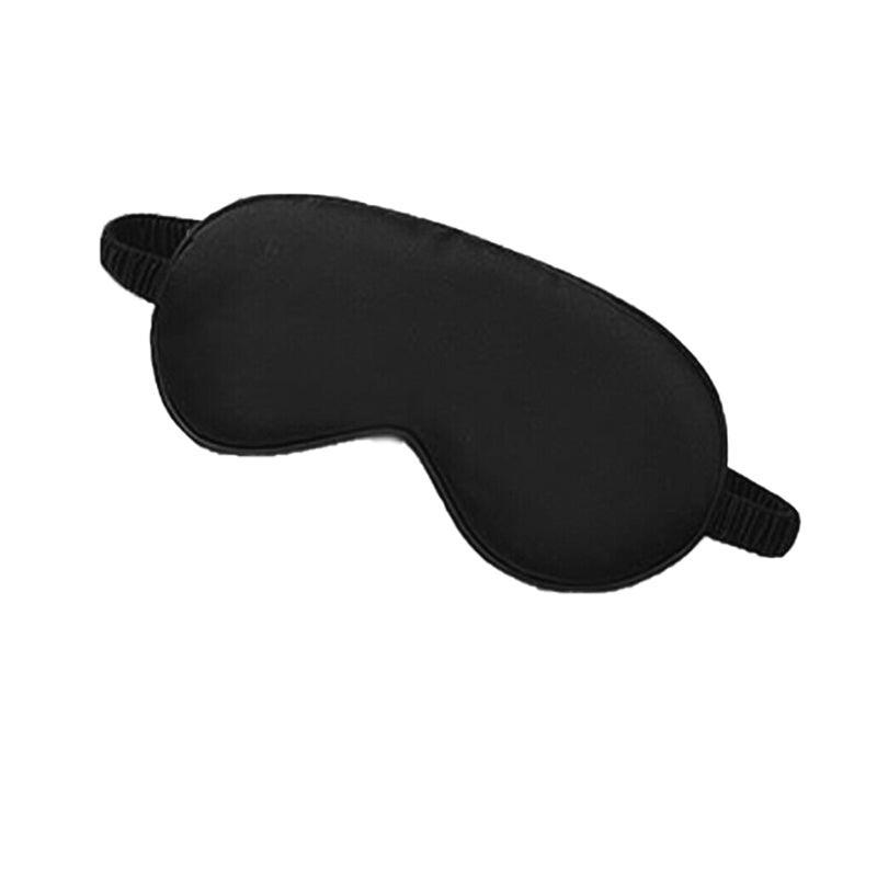 Silk Sleep Eye Mask with Elastic Strap - Black