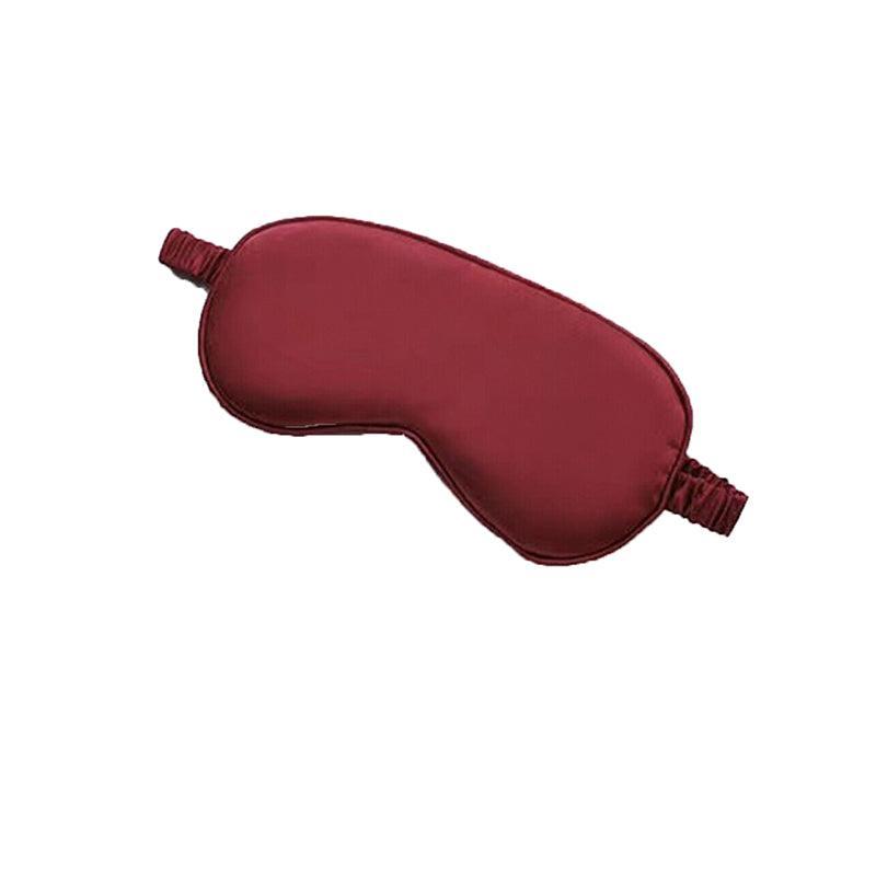 Silk Sleep Eye Mask with Elastic Strap - Wine Red