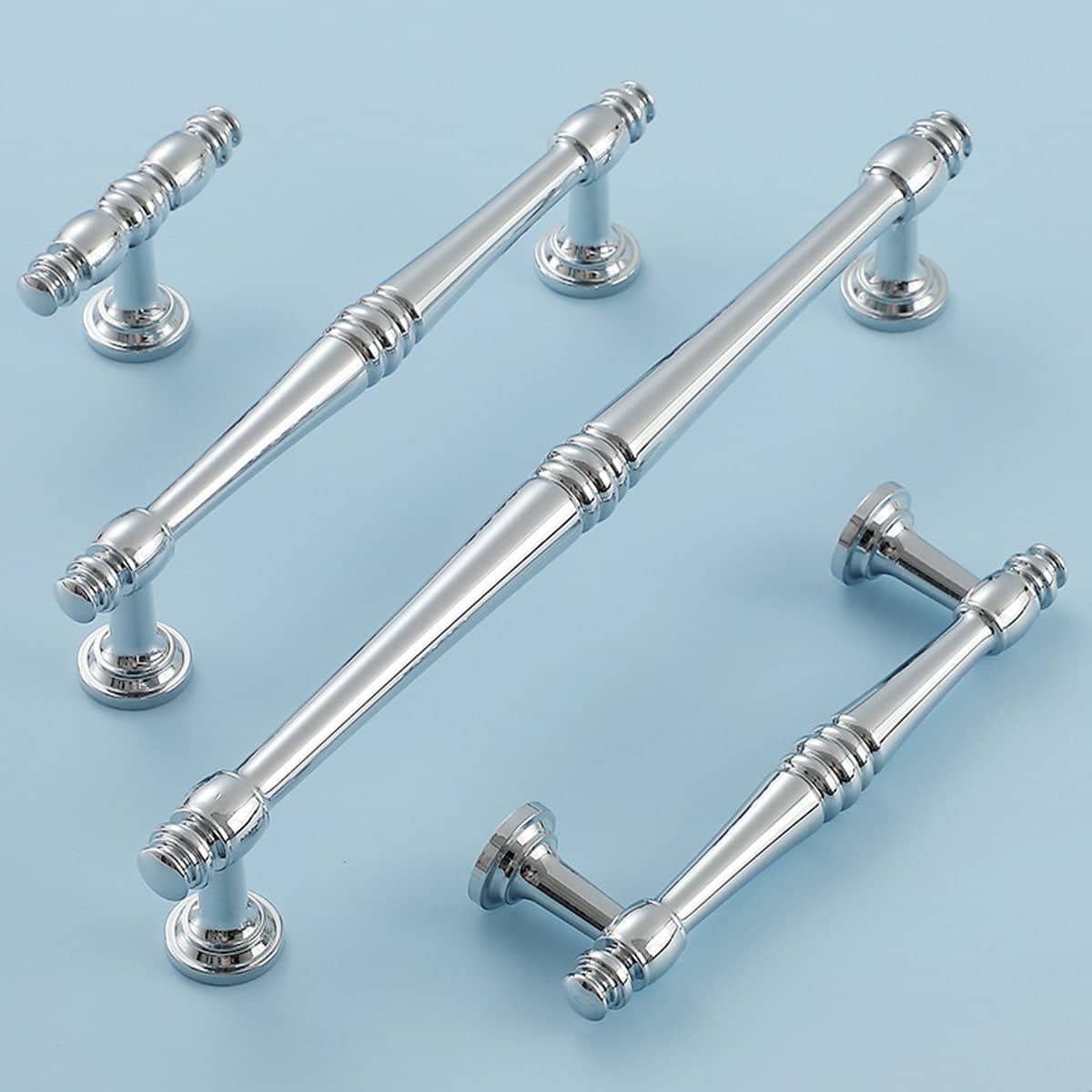Silver Cabinet Drawer Handle - 192 mm Hole Distance, 233 mm Long - view 5