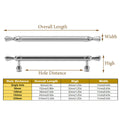 Silver Cabinet Handle, Copper - 128 mm Hole Spacing - view 5