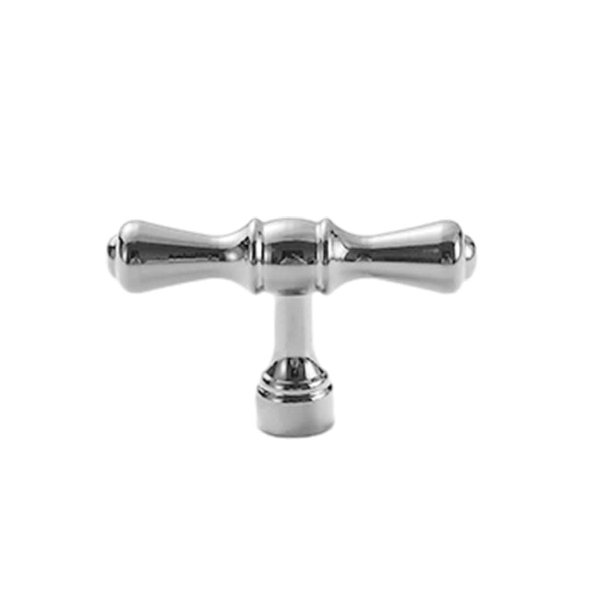 Silver Cabinet Knob, Copper - T-Shaped Single Hole