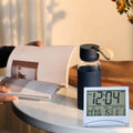 Silver Digital LCD Desk Alarm Clock with Calendar and Temperature Display - view 5