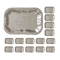 Silver Embossed Stainless Steel Decorative Trays, Pack of 15 - view 2
