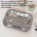 Silver Embossed Stainless Steel Decorative Trays, Pack of 15 - view 5