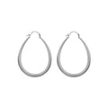Silver Filled Oval Hoop Earrings, 41 mm High - Silver - view 2