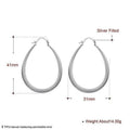 Silver Filled Oval Hoop Earrings, 41 mm High - Silver - view 3