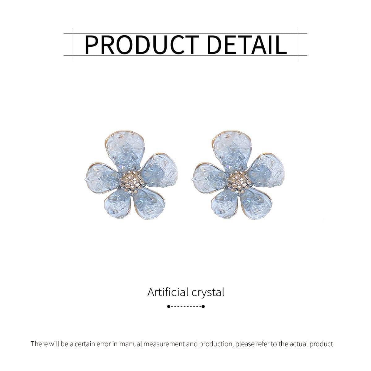 Silver Flower Earrings with Clear Crystal Accents for Women - view 3