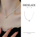 Silver Heart Pendant Necklace with Faux Pearls, Gift Jewellery