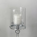 Silver Metal Glass Candlestick Holder for Table Decor - Small 26 cm - view 5