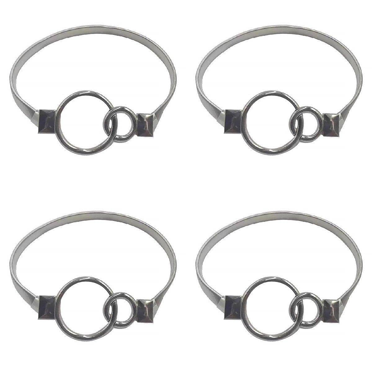 Silver Metal Spring Curtain Tiebacks Set of 4 for Window Drapes - view 2