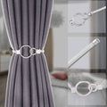 Silver Metal Spring Curtain Tiebacks Set of 4 for Window Drapes - view 5