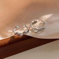 Silver Molten Open Ring with Crystal Stone - Style YGS - view 5