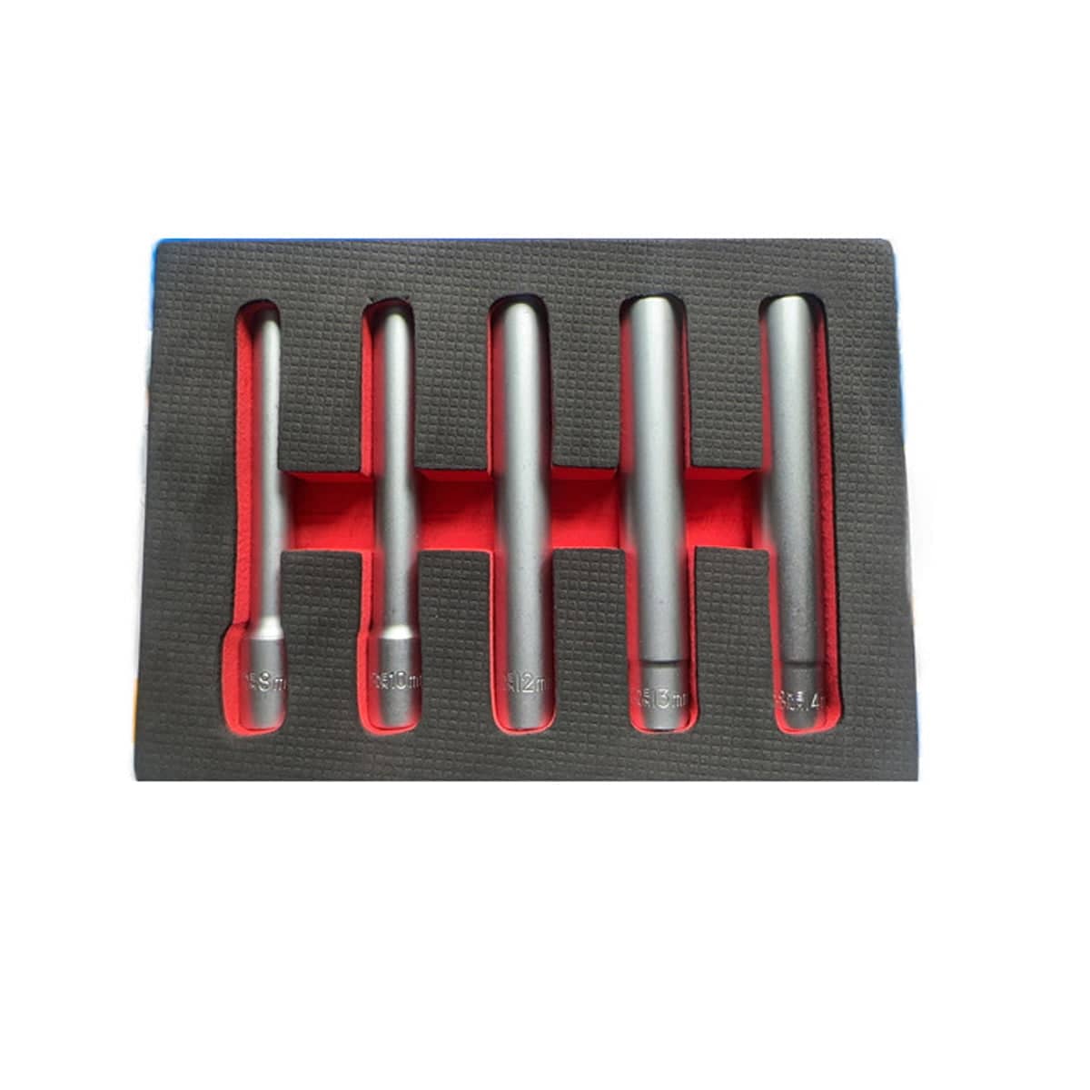 Silver Socket Extension Bar Set for Ratchet Wrench, 8 to 14 mm, Pack of 5 - view 2