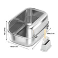 Silver Stainless Steel Cat Litter Box, Open Top - view 3