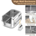 Silver Stainless Steel Cat Litter Box, Open Top - view 5