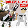 Silver Stainless Steel Champagne Stopper for Sparkling Wine, Pack of 3