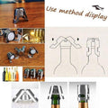 Silver Stainless Steel Champagne Stopper for Sparkling Wine, Pack of 3 - view 4