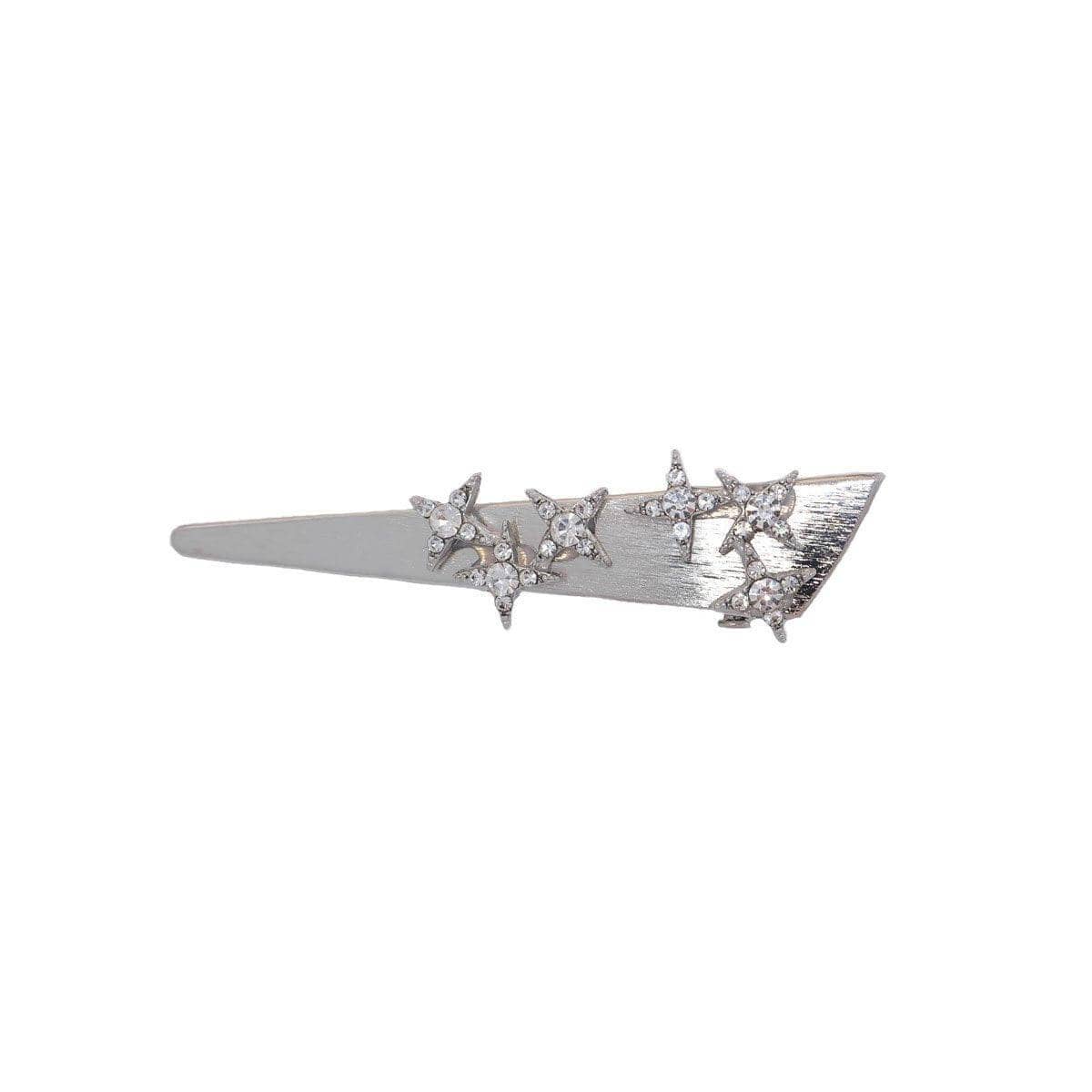 Silver Star Duck Beak Hair Clip - Triangle