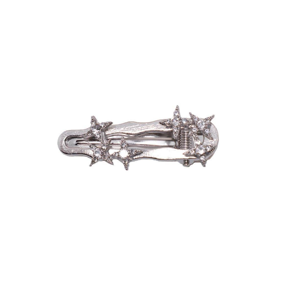 Silver Star Duck Beak Hair Clip - Water Drop