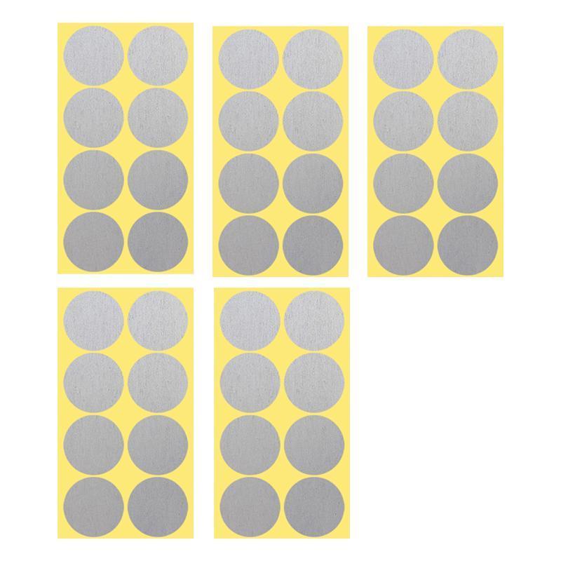 Silver Sticker Dots for Scrapbooking - 50mm, 8 Dots per Sheet, 5 Sheets