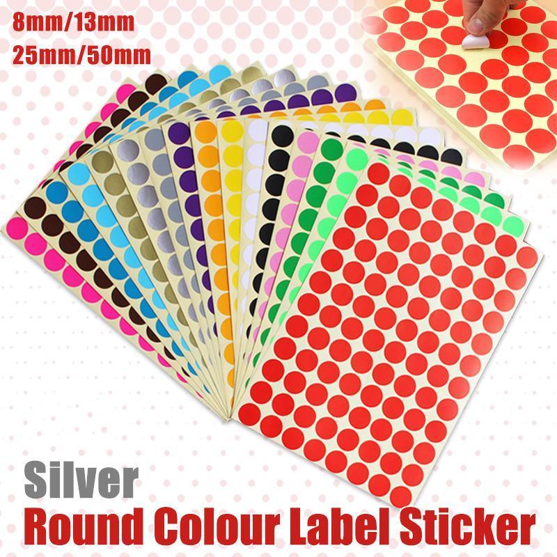 Silver Sticker Dots for Scrapbooking - 8mm, 260 Dots per Sheet, 5 Sheets - view 2