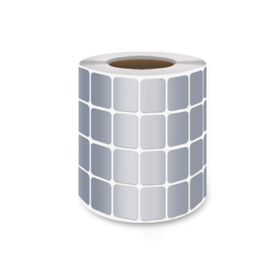 Silver Thermal Transfer Waterproof Self Adhesive Labels - 25 x 10 mm, 10,000 per Roll