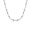 Silver Titanium Steel Slide Block Chain Necklace for Women - view 2