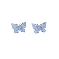 Silver Tone Butterfly Earrings with Clear Crystals for Women - view 2