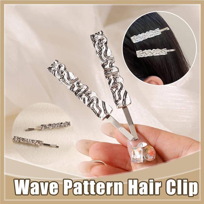Silver Water Ripple Metal Hair Clip for Everyday and Special Events