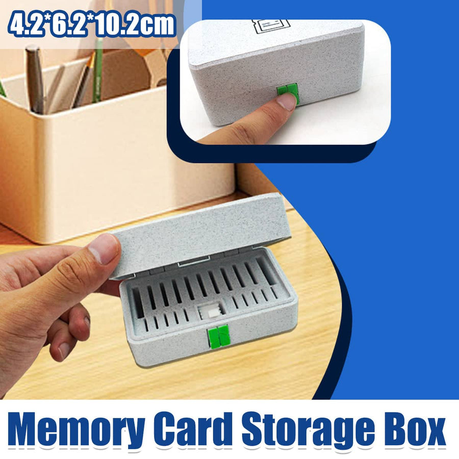 SIM and Memory Card Storage Box Waterproof Shockproof Portable 4.2 x 6.2 x 10.2 cm