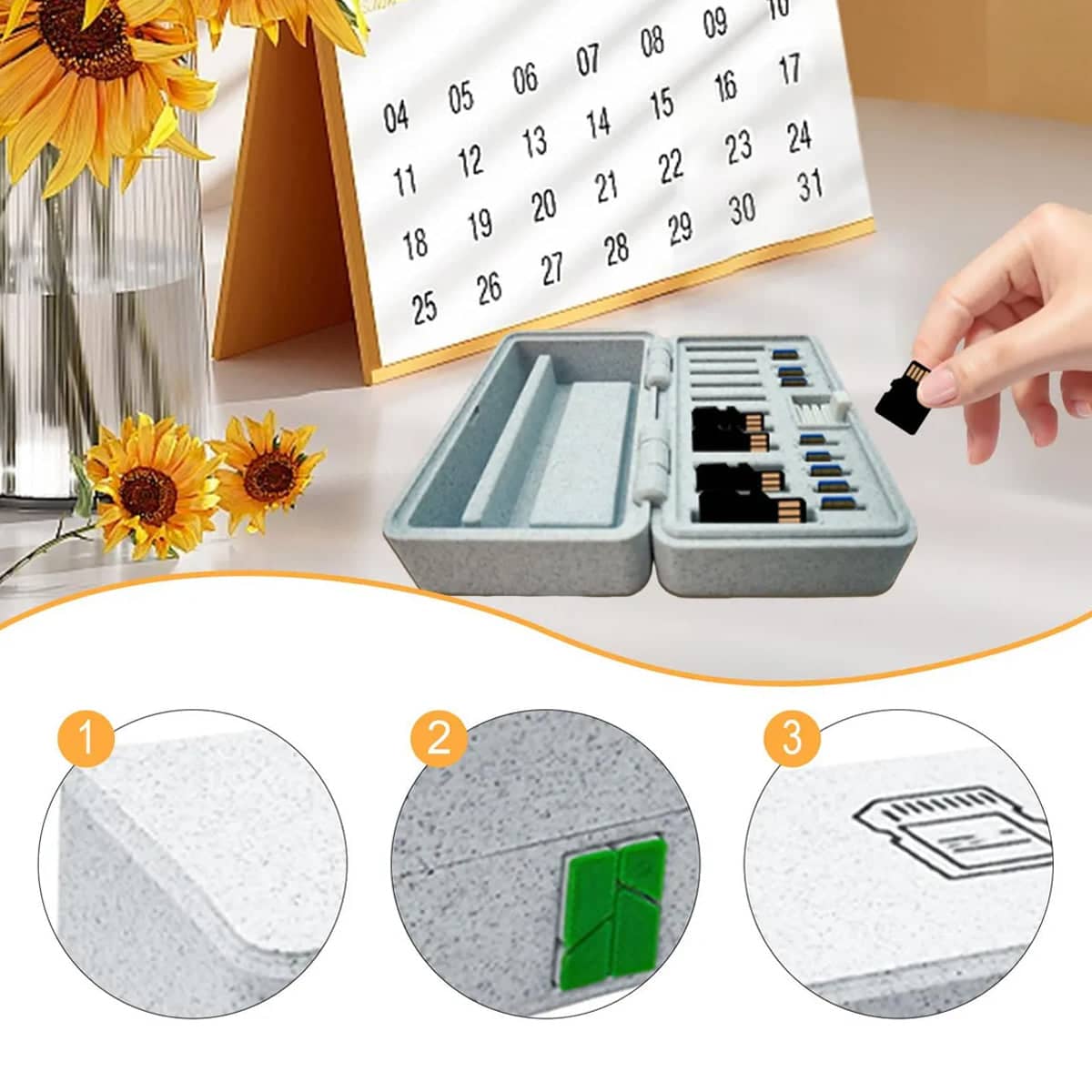 SIM and Memory Card Storage Box Waterproof Shockproof Portable 4.2 x 6.2 x 10.2 cm - view 4
