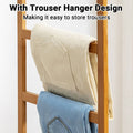 Simple Bamboo Standing Clothes Rack with 6 Hooks and Shelf, Freestanding Garment Organiser - view 4